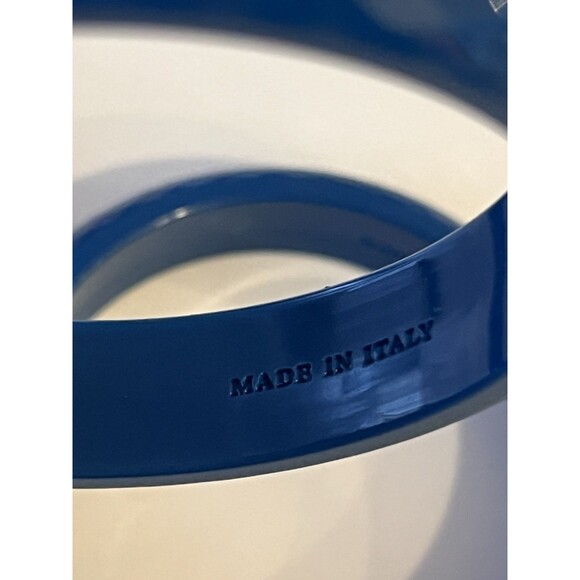 Furla Bangle Bracelet Teal Blue 3 A Set Made In Italy - Picture 4 of 6